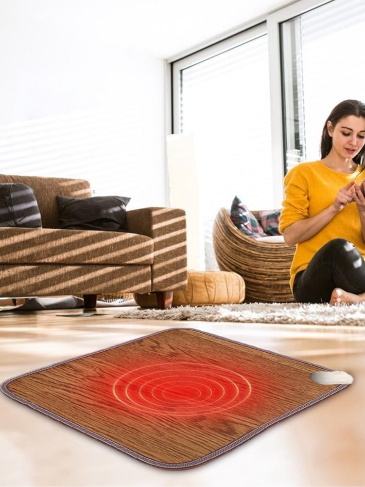 3 Sizes Office Heating Foot Mat Home Electric Heated Carpet Leather Heating Foot Mat Warmer Electric Heating Pads