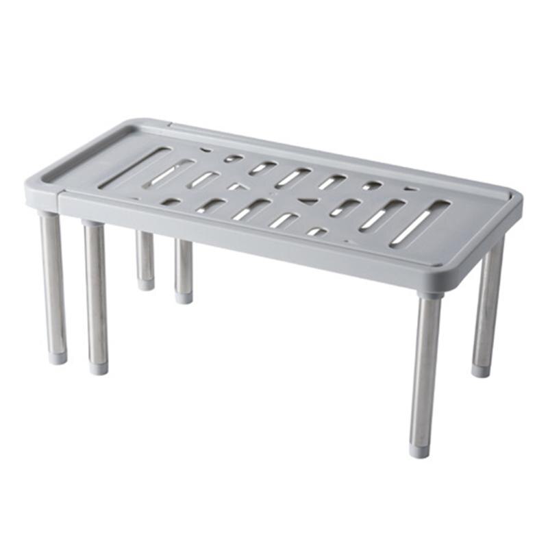 Closet Organizer Storage Shelf for Kitchen Rack Space Saving Wardrobe Decorative Shelves Cabinet Holders Retractable Shoe Rack: Gray