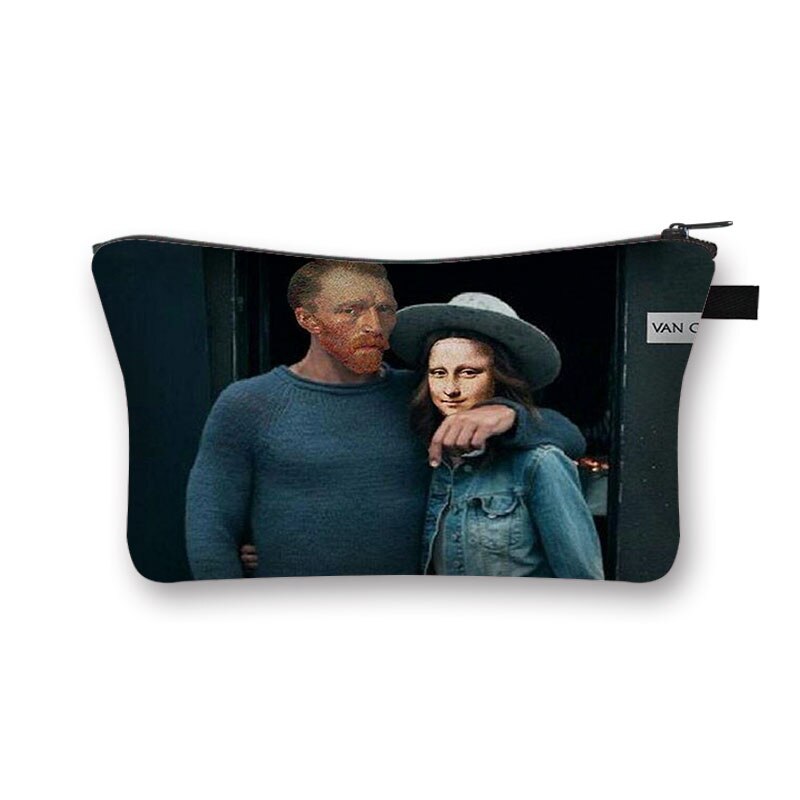 Fun-Bolso de cosméticos spoof Mona Lisa para mujer, neceser de viaje para cosméticos, monedero portátil: shzbqwmnls09x