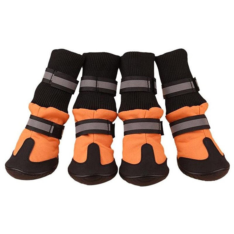 Big Dog Soft Waterproof Boots for Large Dog Shoes Orange XL Grandado