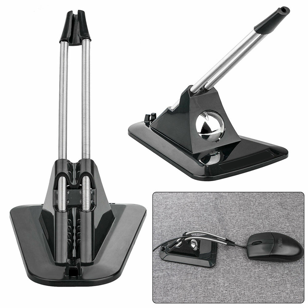 PC Laptop Mouse Wire Holder Clip Desktop Bungee Cord Cable Gaming Organizer Clamp Computer Notebook Bracket Accessory