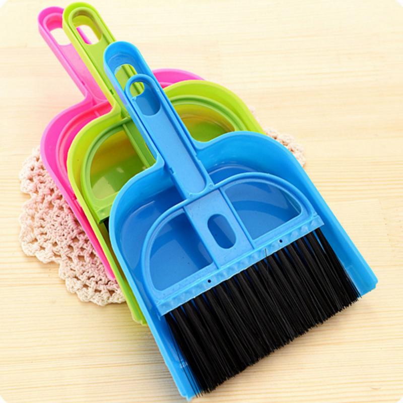 Mini Desktop Sweep Reinigingsborstel Kleine Bezem Dustpans Desktop Veegmachine Vuilnis Dust Cleaning Schop Voor Home School Office