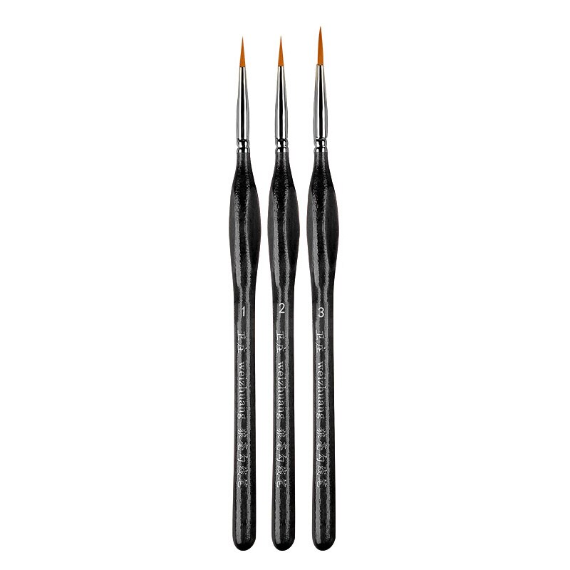 1 conjunto vermelho/preto multiuso de madeira pintura a óleo canetas números pincéis esboço caneta pintura suprimentos acessórios artísticos: 3pcs set black S