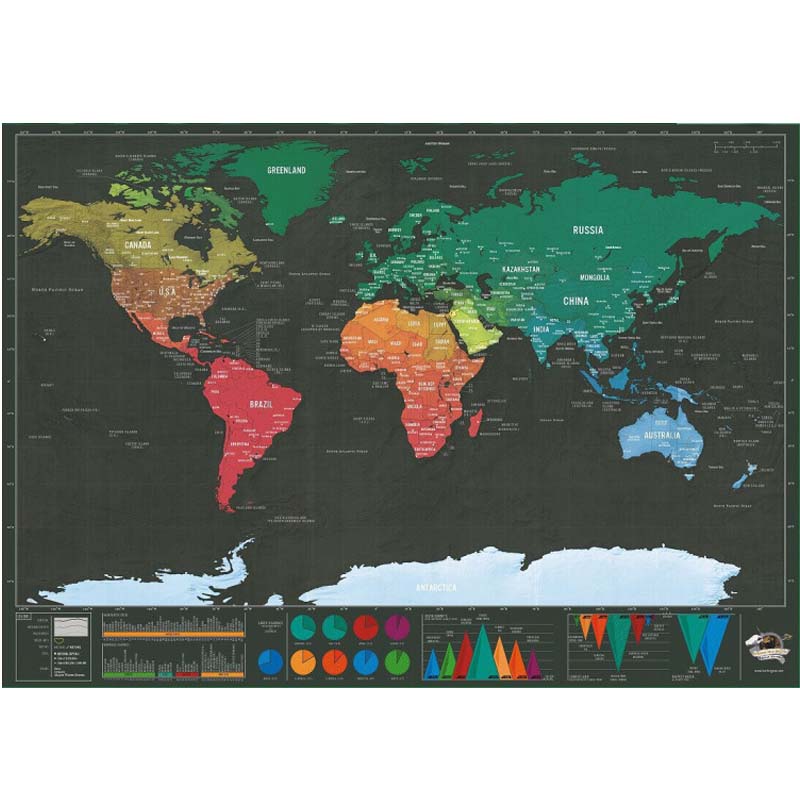 World Scratch Map Black Gold Scratchable Travel Poster Personality Travel Scratch Map Office School Supplies Student Toys