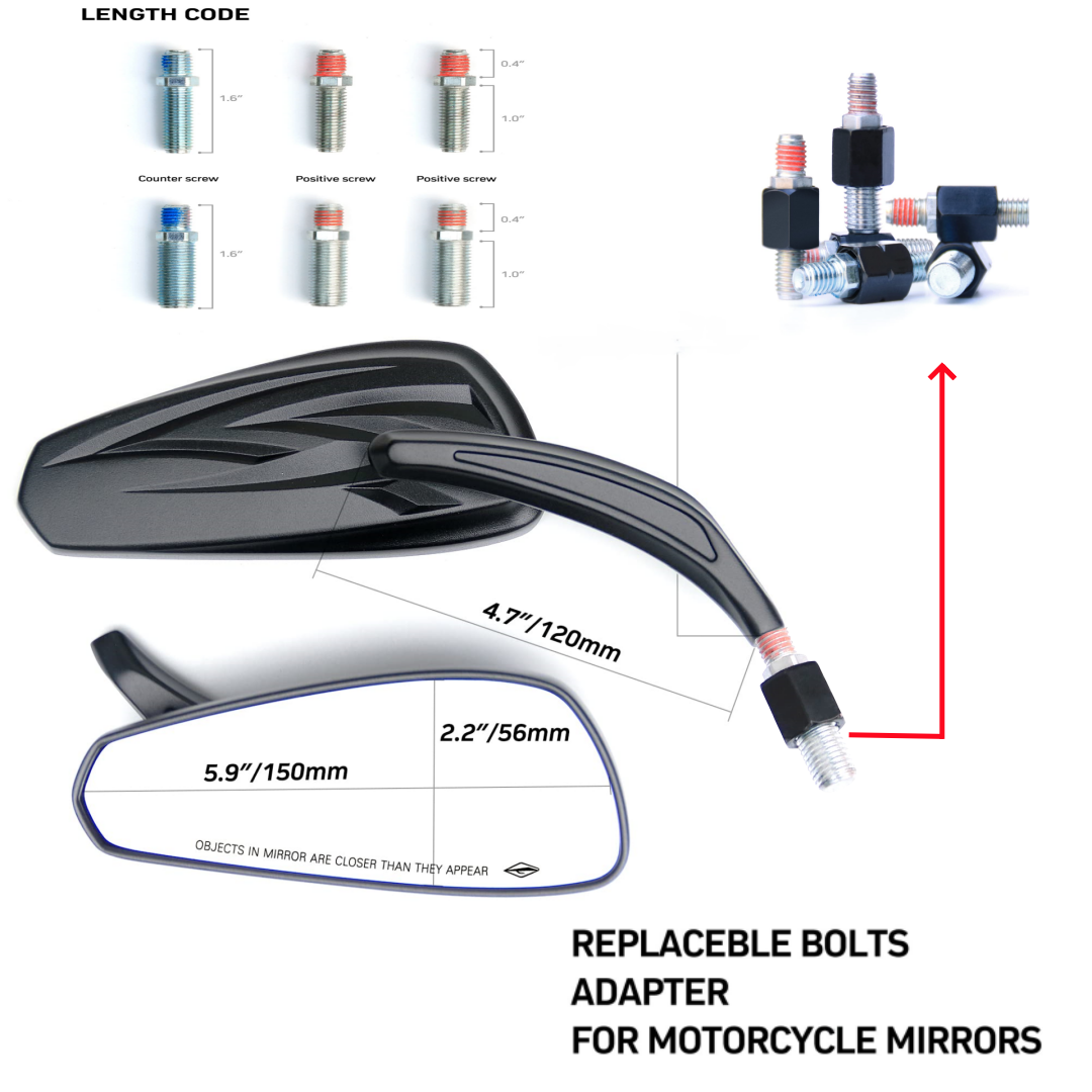 Accesorios para manillar de espejo de motocicleta, tornillo de perno de 8 mm a 10 mm, adaptador de rosca para bicicleta eléctrica, moto, scooter, ciclomotor, supermoto...