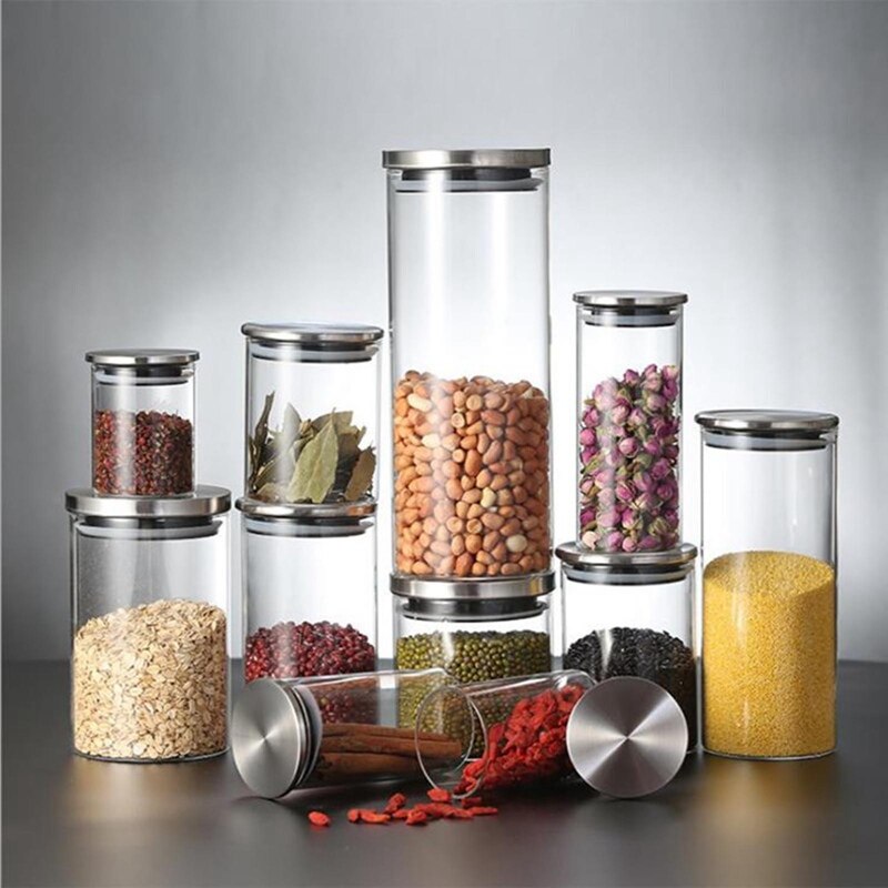 Snoeppot Voor Specerijen Glas Transparant Container Glazen Potten Met Deksels Cookie Jar Keuken Potten En Deksels Kleine Size Groothandelaren