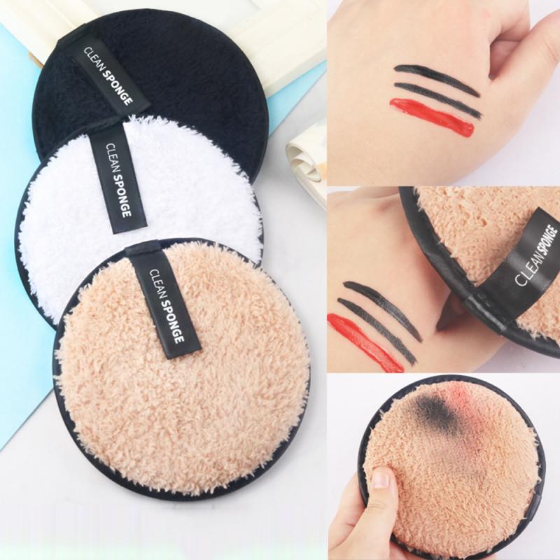3 Colors Round Shape Sponge Cosmetic Puff Makeup Puff Cleansing Powder Puff Face Cleaning Makeup Remove Puff Cotton Cosmetic