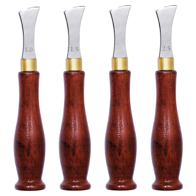 SHWAKK Leather Edge Creasing Tool Blade Shallow Groove Press Line Polished Finish Press Edge Marking Creaser Leather Craft Tool: 4pcs