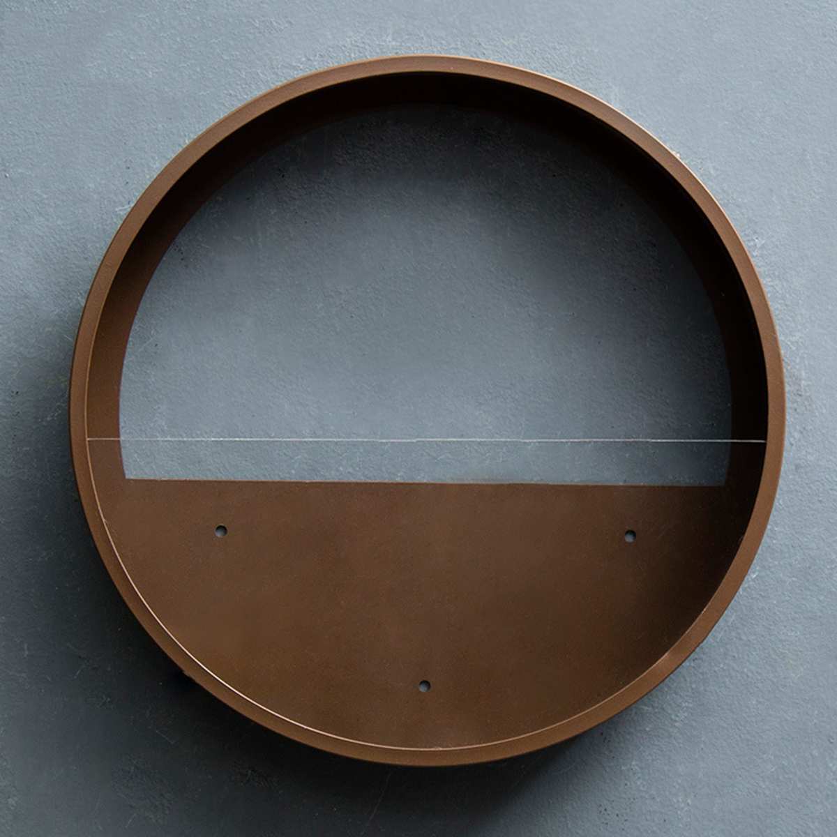 Vase mural rond en fer moderne | Décor mural suspendu pour maison salon Restaurant Pot de fleurs plantes succulentes Vases en verre d'art: Marron / 30CM