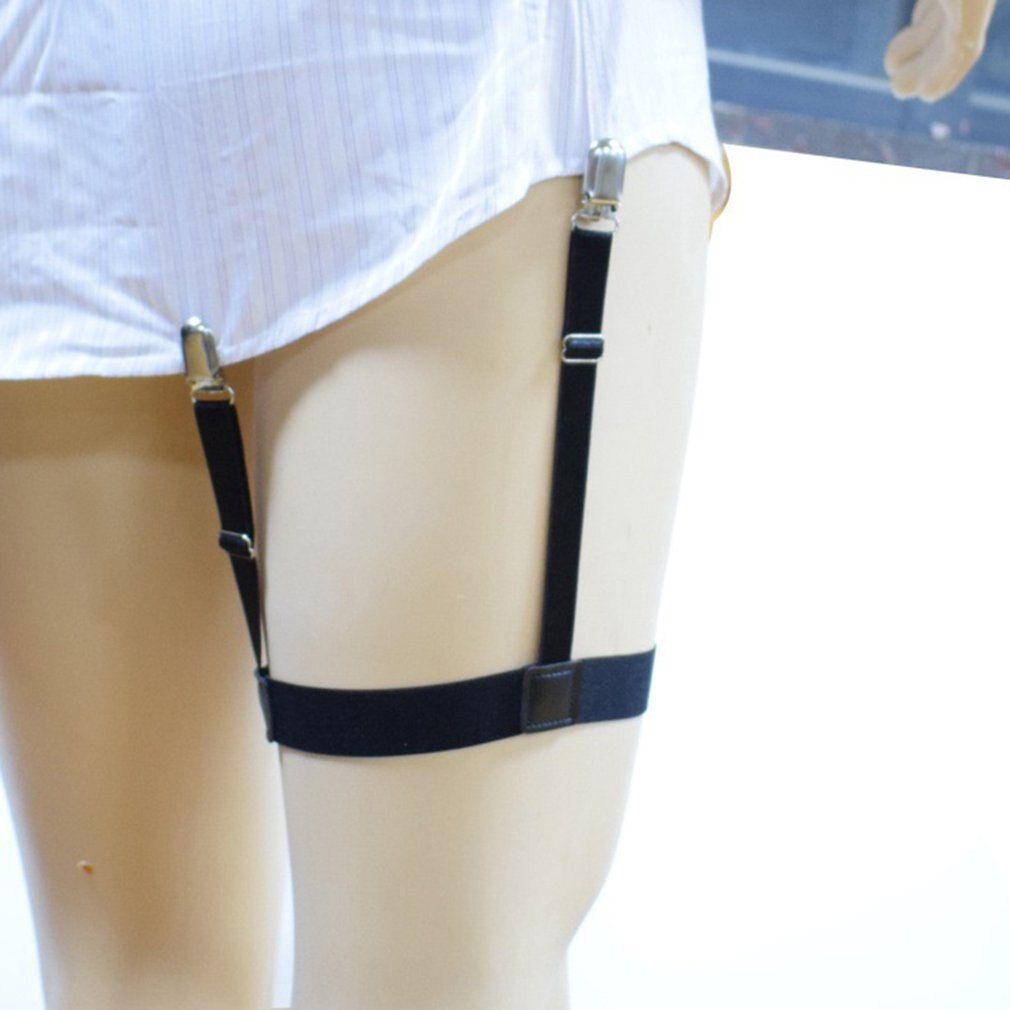 Europese Amerikaanse mannen Shirt Anti-Rimpel Been Ring Kousenband Clip Nylon Hoge Elastische Dikke Jarretellegordel Sc- J