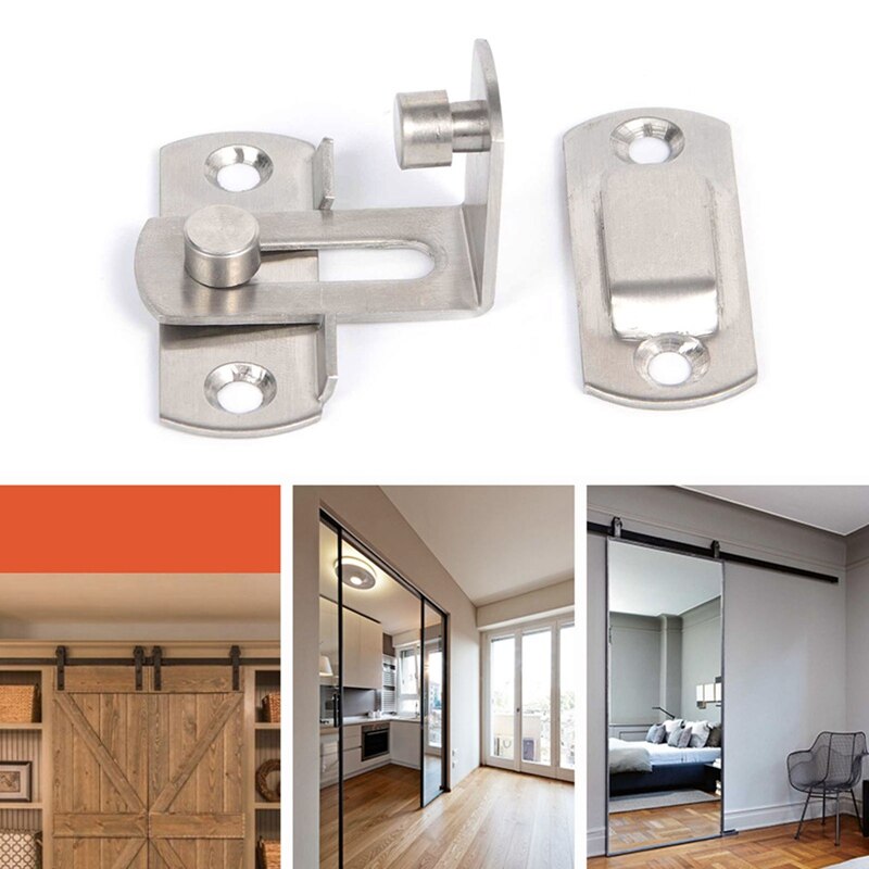 90 Degree Hasp Latches Stainless Steel Sliding Door Chain Locks Security Tools Hardware For Window Cabinet Hotel Home