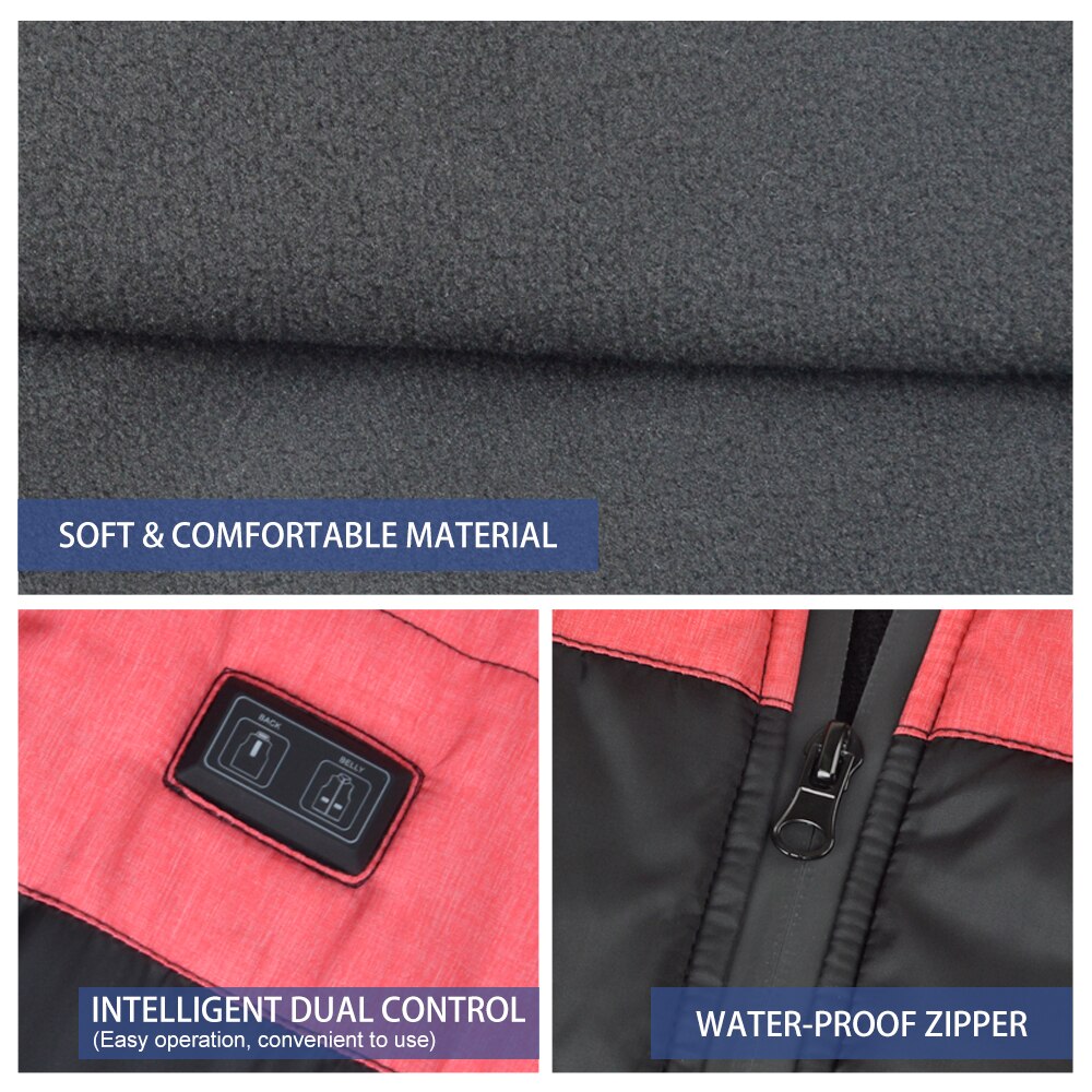 USB Heated Vest Portable Heating Warm Vest Electric Warm Vest Water-resistant Warm Vest for Men Women