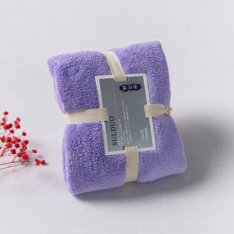 Serviette de bain de luxe en éponge velours pour adultes, 36x80cm, grande serviette douce et absorbante, couleur unie, pour salle de bain: Violet