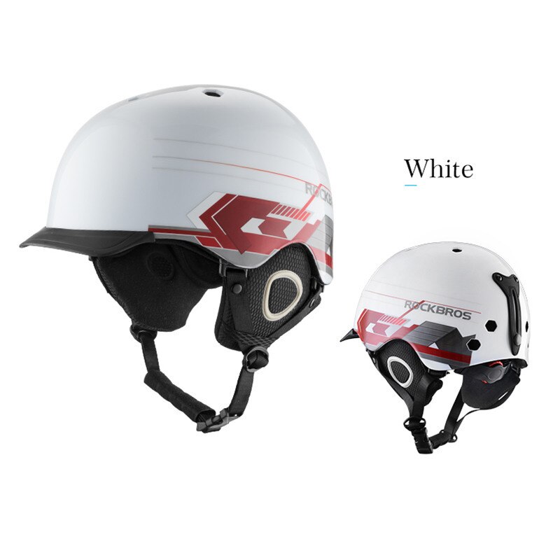 ROCKBROS Ski Helm Integral geformten Männer Frauen Kind Sicherheit Schützen Helm Thermische Ultraleicht Snowboard Helme Zubehör: White / 61-63CM