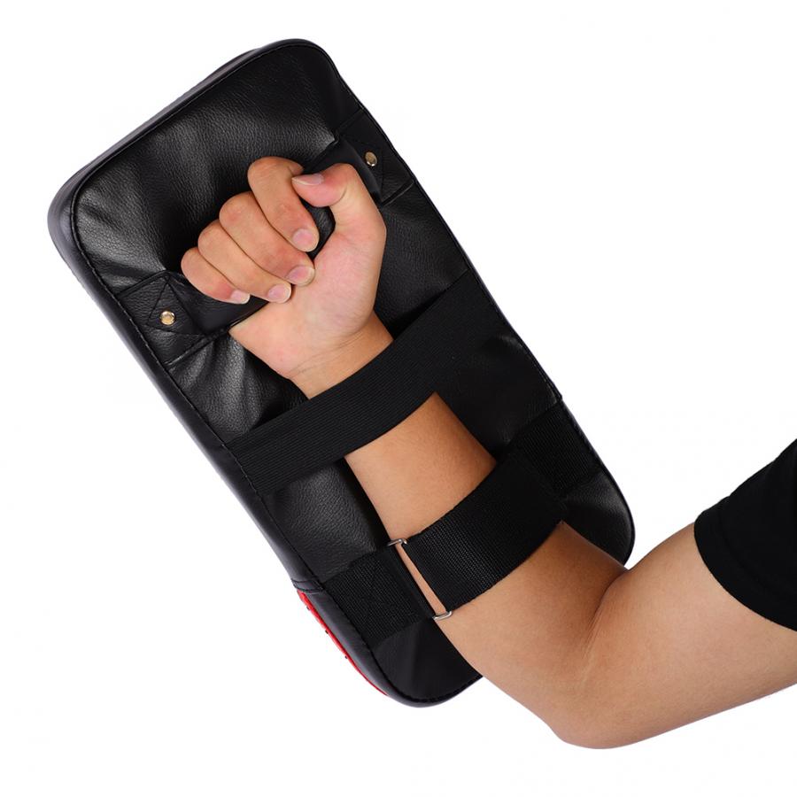1 Uds bolsa para golpes de boxeo almohadilla arena bolsa Fitness Taekwondo MMA almohadilla de patada de mano PU cuero equipo de entrenamiento Muay Thai pie Target S: Black