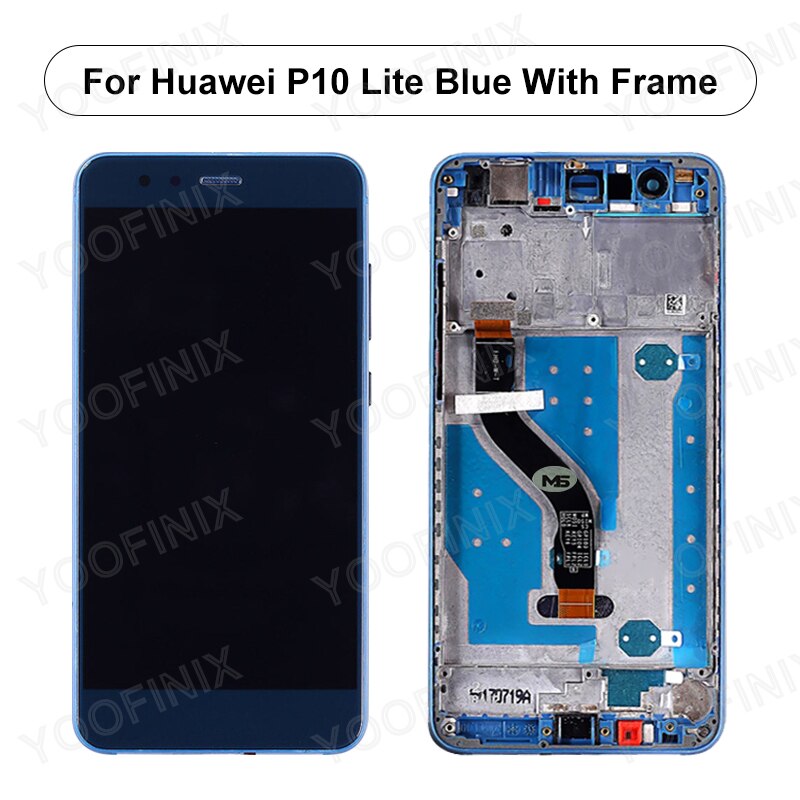 Voor Huawei P10 Lite Lcd WAS-LX1 WAS-LX2 WAS-LX3 WAS-LX1A Touch Screen Digitizer Vervanging Deel Voor Huawei P10 Lite Display: Blue With Frame