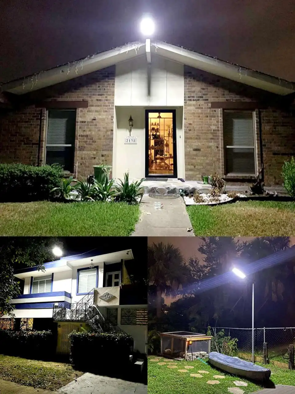 Lámparas solares grandes para exteriores con sensor modo de control remoto adecuado para calles jardines patios luces montadas en la pared impermeables