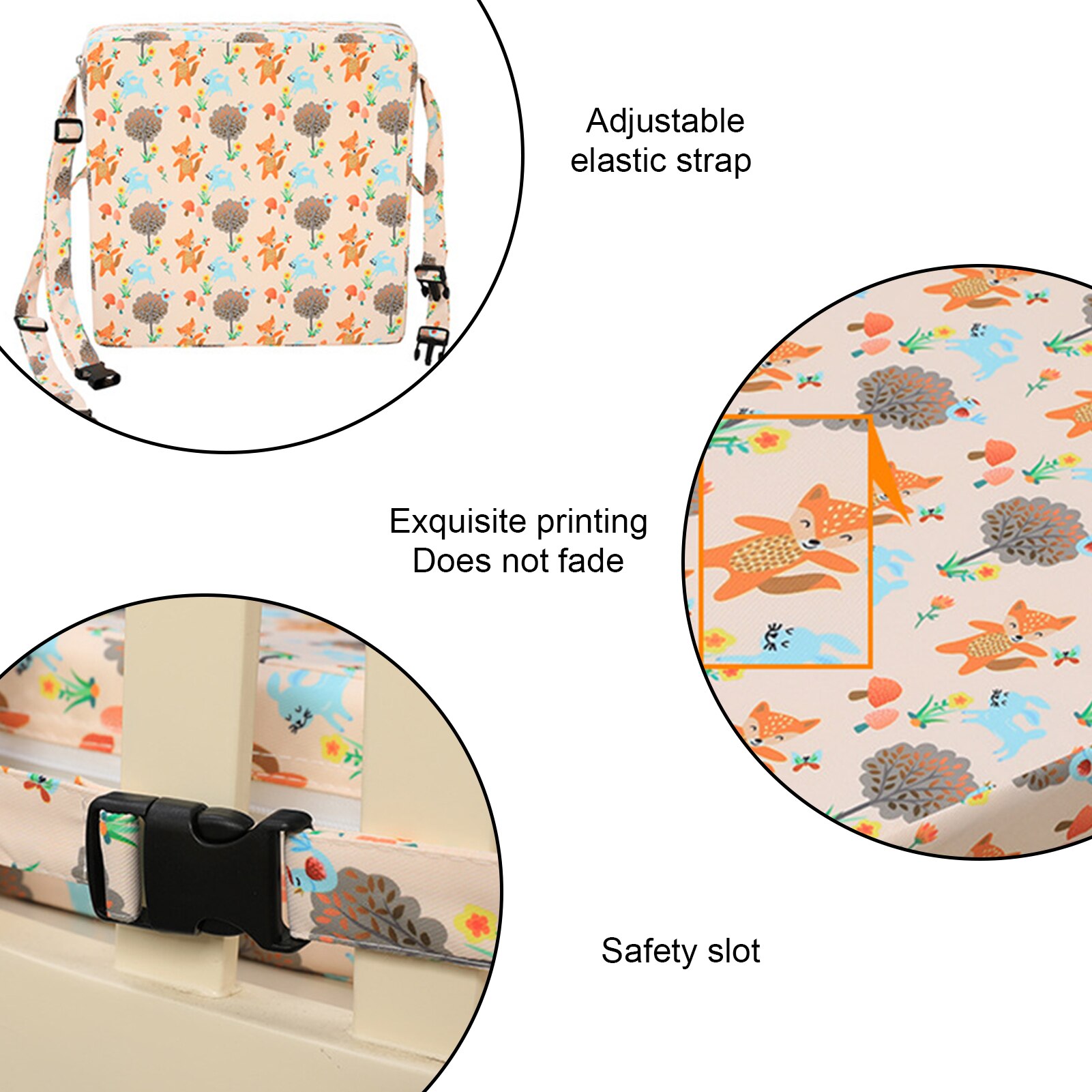 Dining Chair Heightening Cushion Baby Learning Mat FoldableWashable Chair Booster Seat Pads Adjustable Student Seat Cushion