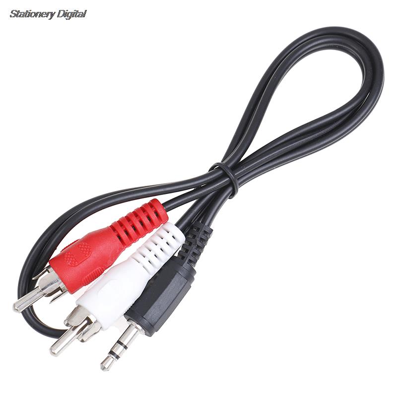 3.5mm- jack mini-stik til 2 rca-han stereo ohono-lydhøjttaleradapterkabel 3.5mm -han stereo  to 2 rca stereokonverteringskabel