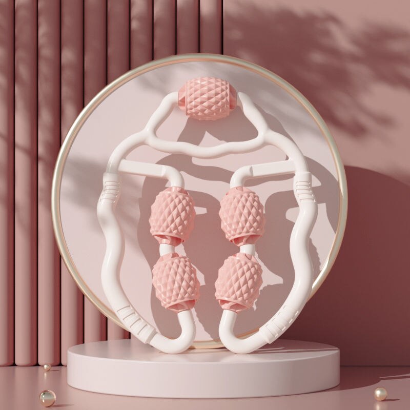 Ring Clip Leg Massager Thin Calf Eliminate Muscle Relax Kneading Roller Shaft Thin Leg Trainer Muscle Roller Stick: Pink01