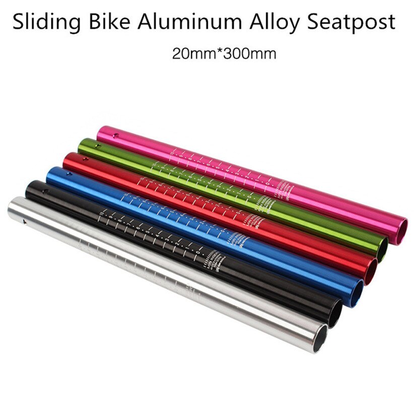 MEROCA tige de selle coulissante vélo Balance vélo en alliage d'aluminium tige de selle Tube 20mm * 300mm adapté au vélo d'équilibre pour enfants