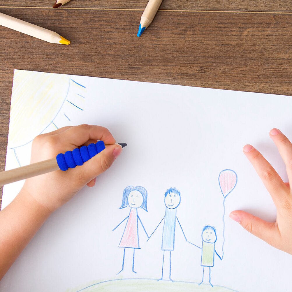 40pcs Children Writing Aid Grips Supple Pencil Gripers Pen Sleeves Finger Protection Covers