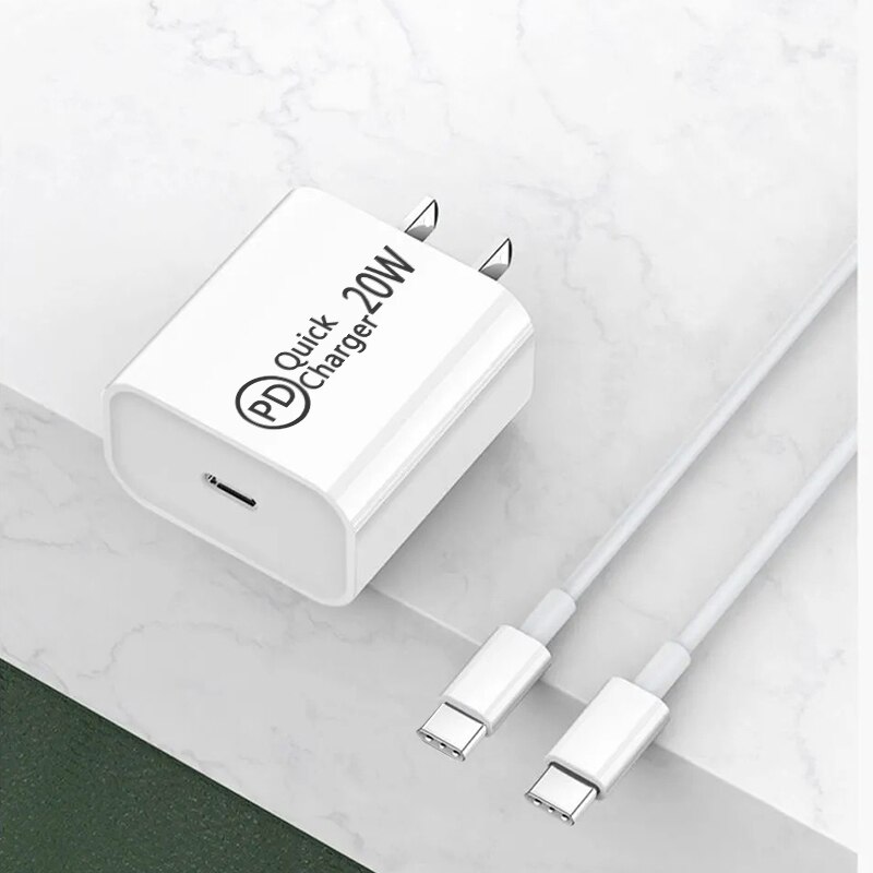 20W USB-C Pd Charger Charger AU/EU/US/UK plug For Iphone 12 Pro Samsung Quick Charge QC 3.0 Type C Charge cable fast charger