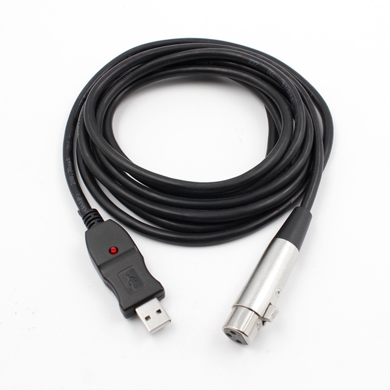 2X 3M USB Male to XLR Female Microphone USB MIC Link Cable