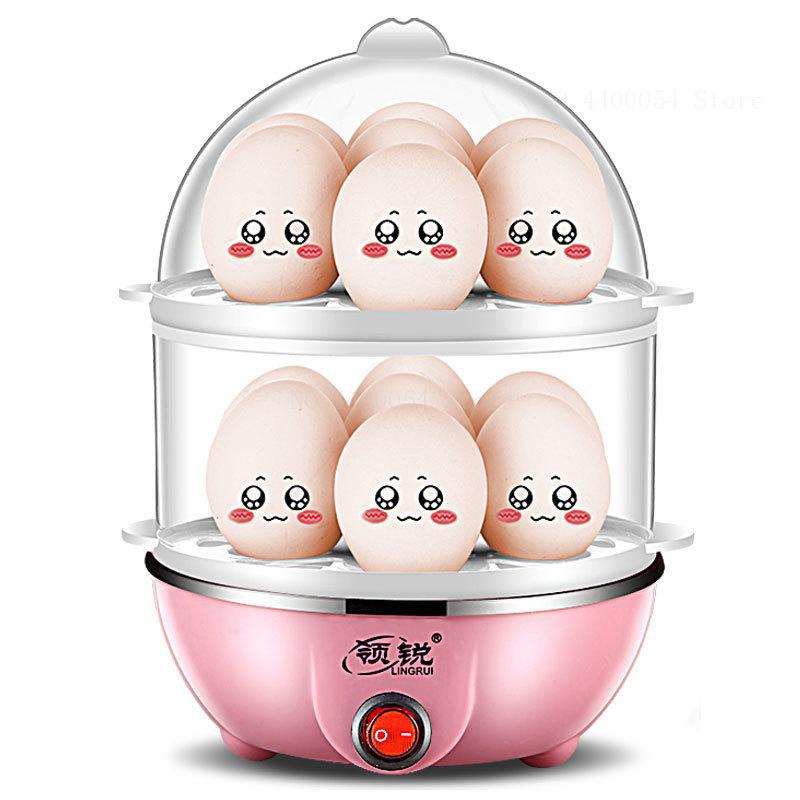 CCC Multifunctional stainless steel egg cooker Mini egg steamer Power failure protection breakfast machine 350W