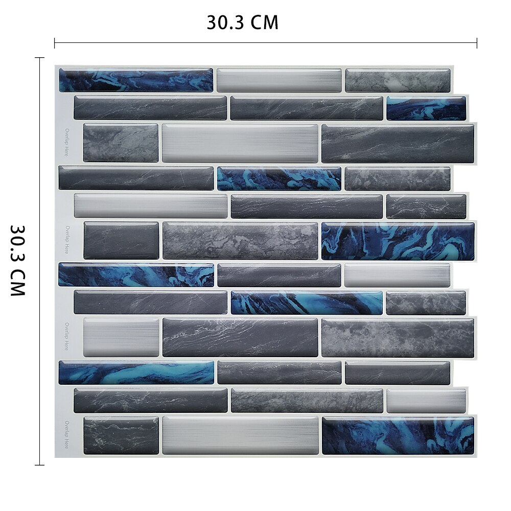 Heminredning vattentät vinyl självhäftande mosaik kakel 3d väggdekal klistermärke självhäftande kök badrum 1 ark: Msob -013