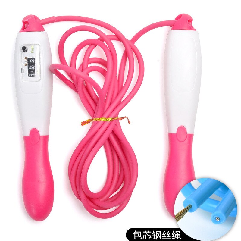 Corde à sauter compte adulte Fitness perdre du poids hommes et femmes jeunes étudiants enfants tiao shen le Test académique pour le Junior Hi: Machinery Counting  Wire Rope  Pink