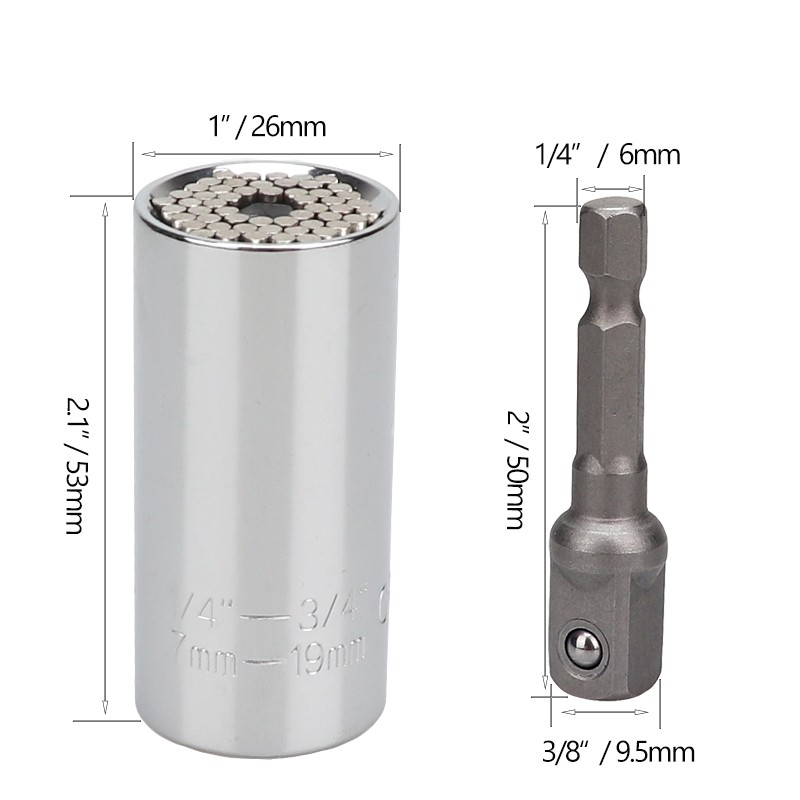 7-19mm Universal Torque Wrench Magic Socket Spanner Key Sleeve Multi Power Drill Ratchet Spanner Key Nut Tools