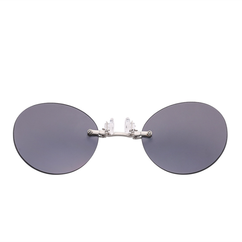 Clip On Nose Sunglasses Men Vintage Mini Round Sun Glasses Hacker Empire Rimless Sunglasses Men Driver Goggles