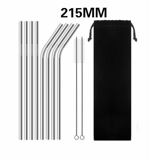 Paille métallique réutilisable en acier inoxydable 304 de avec brosse de nettoyage pour tasses 20/30oz, 4/8 pièces