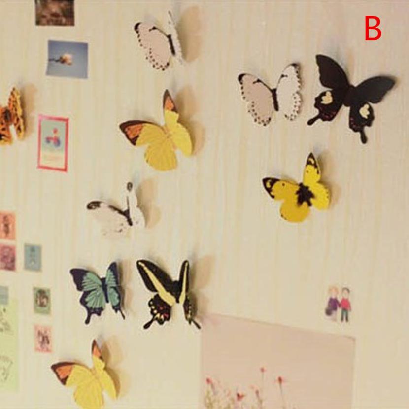 Muurstickers vlinders 3d spiegel wandkunst woondecoraties dieren muurstickers gratis 40p
