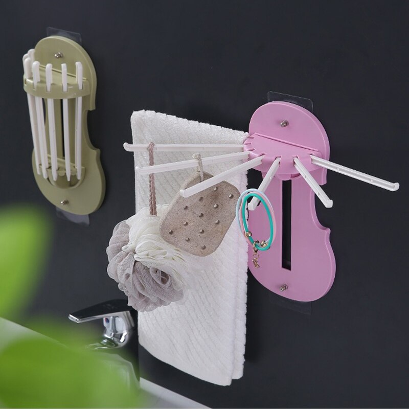 Nordic Seven-In-One Pull-Out Rack Retractable Non-Perforated Towel Rack Kitchen And Bathroom Multifunctional Storage Rack