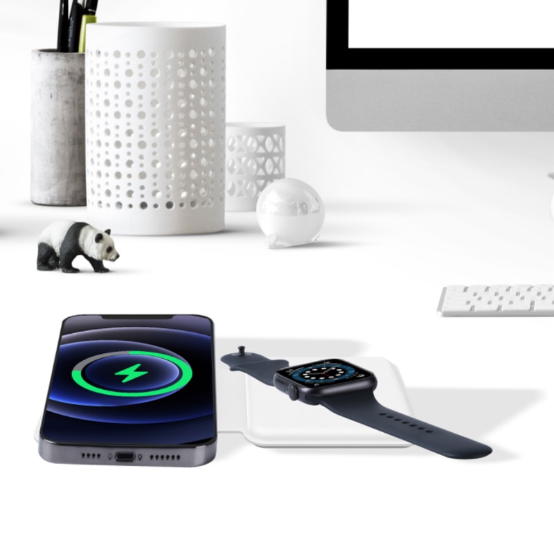 2-in-1 Wireless Charging Station for iPhone & Apple Watch - Magsafe Compatible