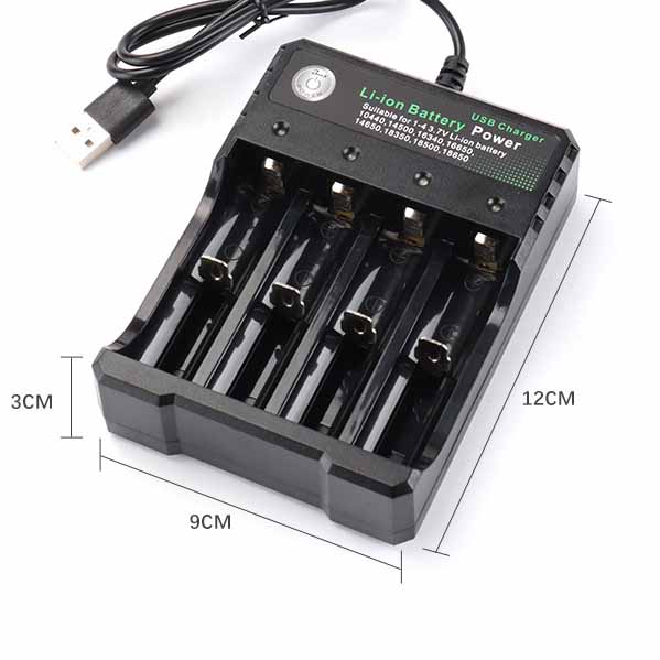 Cargador 18650, reproductor de batería de litio de 4 ranuras, amplificador, asiento de carga USB, 4 vehículos eléctricos de carga independiente