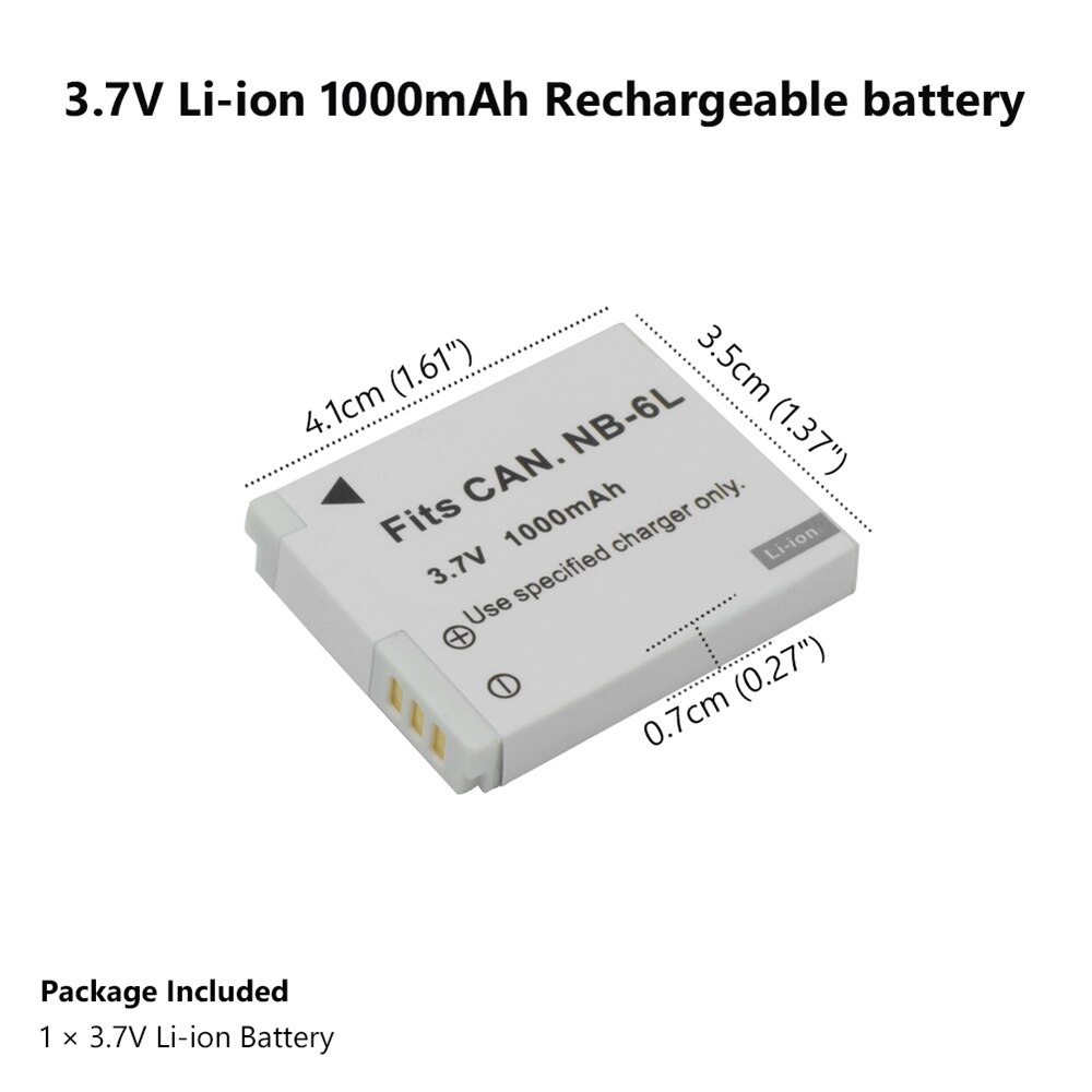 Voor Canon Powershot S90 S95 S120 SX240 Hs SX275 Hs SX280 Hs SX510 Hs Camera NB-6L Oplaadbare Li-Ion Batterij 1000mah