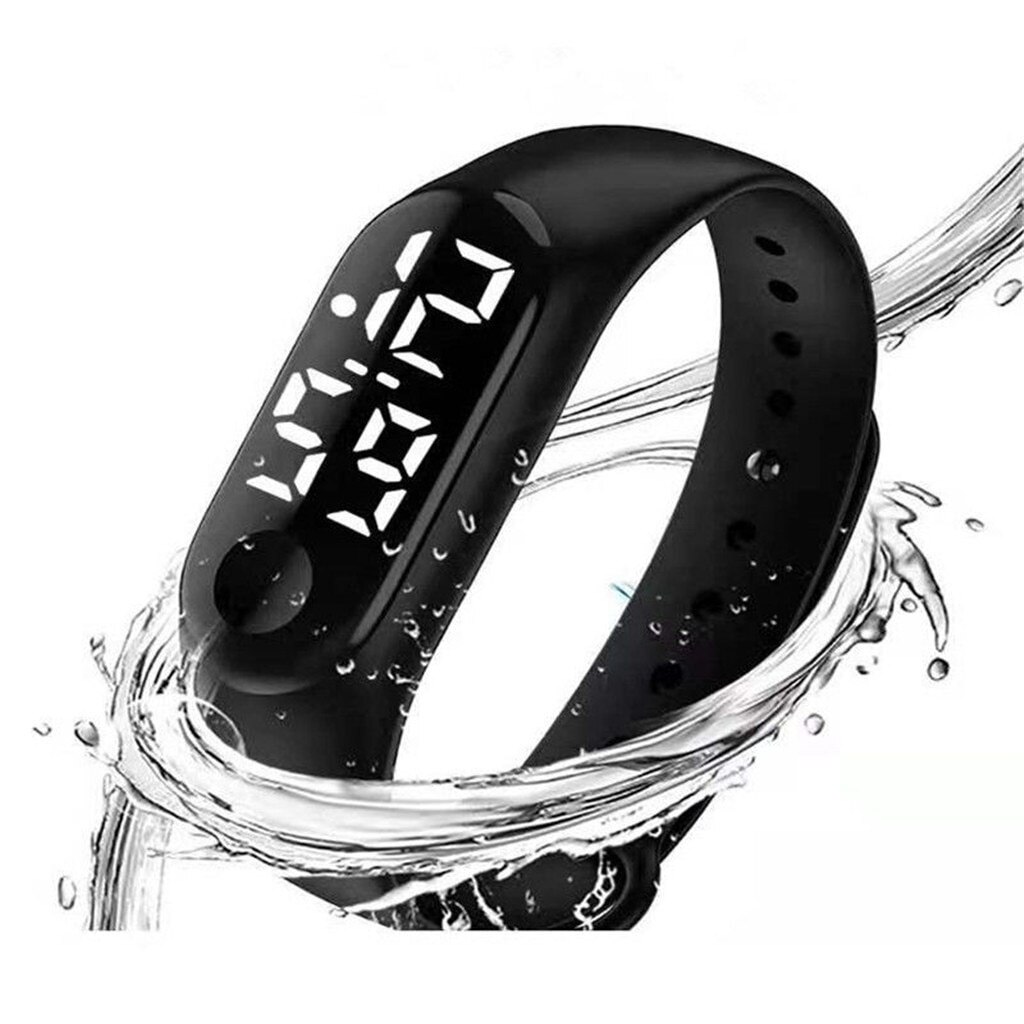 Montre de sport numérique LED étanche pour enfant, ado garçon et fille, bracelet en silicone ultra léger, unisexe