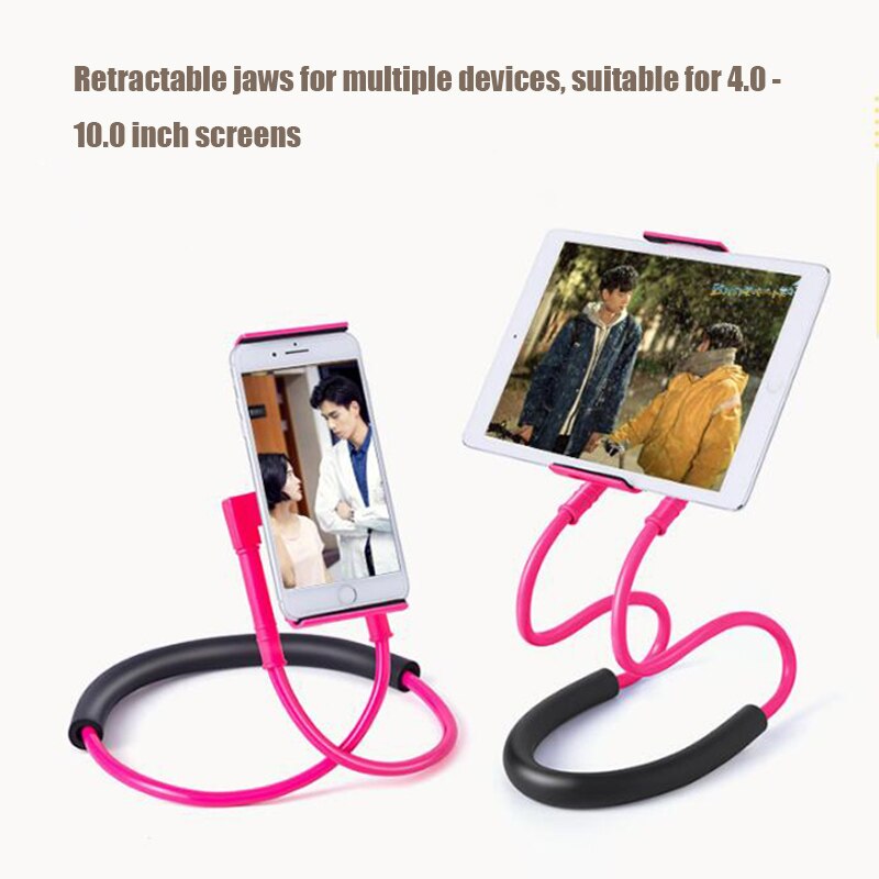 Fleksibel mobiltelefon holder hængende hals doven halskæde beslag smartphone holder stativ til iphone android