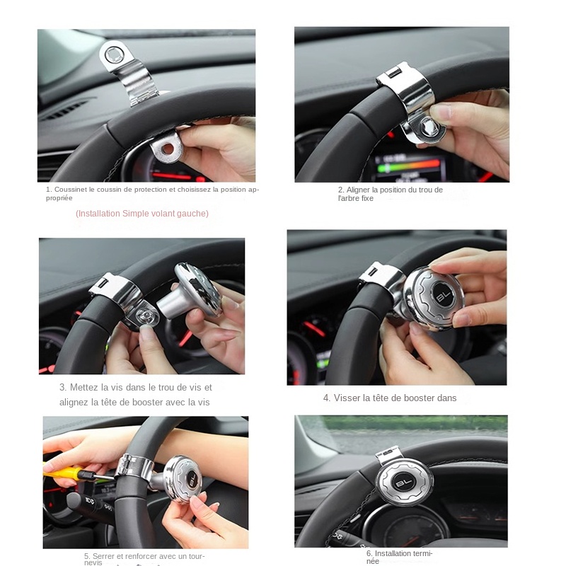 Bola giratoria de refuerzo para volante de coche, perilla giratoria de rodamiento, mango de potencia, accesorios universales para automóviles, Kit de ahorro de trabajo