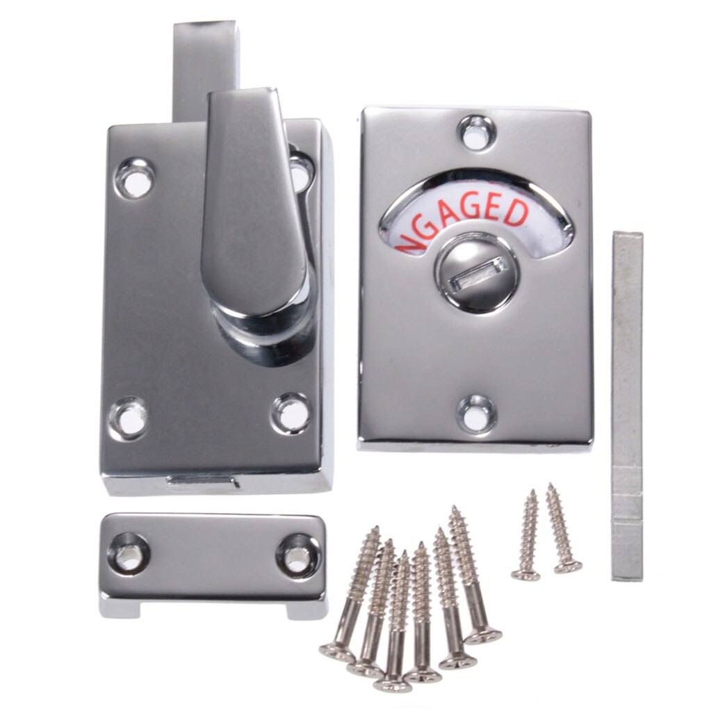 Door Lock Household Replacement Indicator Lock Bolt Fixed Brushed Or Chromed Bathroom Toilet Door Lock Handle Random