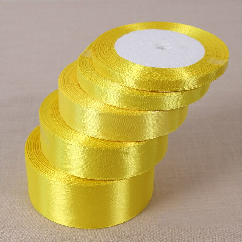 6mm 10mm 15mm 20mm 25mm 40mm 50mm keltaiset silkkisatiininauhat jouluhääjuhlien koristelu kääriminen tee-se-itse askartelunauhat