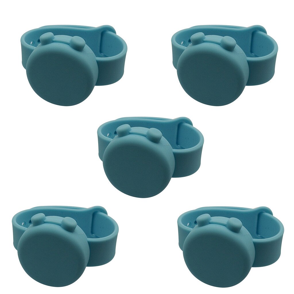 Nuovo 5PC Bambino Adulto Liquido Wristband Mano Dispenser Lavare A Mano Gel Con Tutta La Sanificazione Disinfettante Sub-imballaggio Braccialetto In Silicone: Rhodium d'imitazione placcato