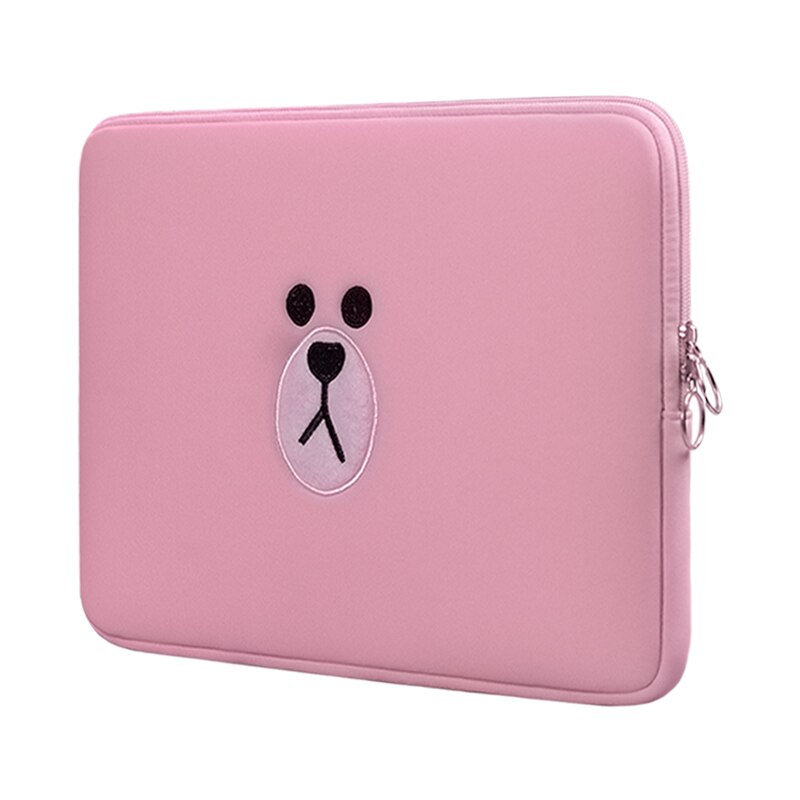 Bolsa de laptop, bolsa de desenho animado marrom 11 13 15.6 Polegada para macbook air pro 13 15 notebook manga tablets ipad 7.9 9.7,: Pink / 11-inch