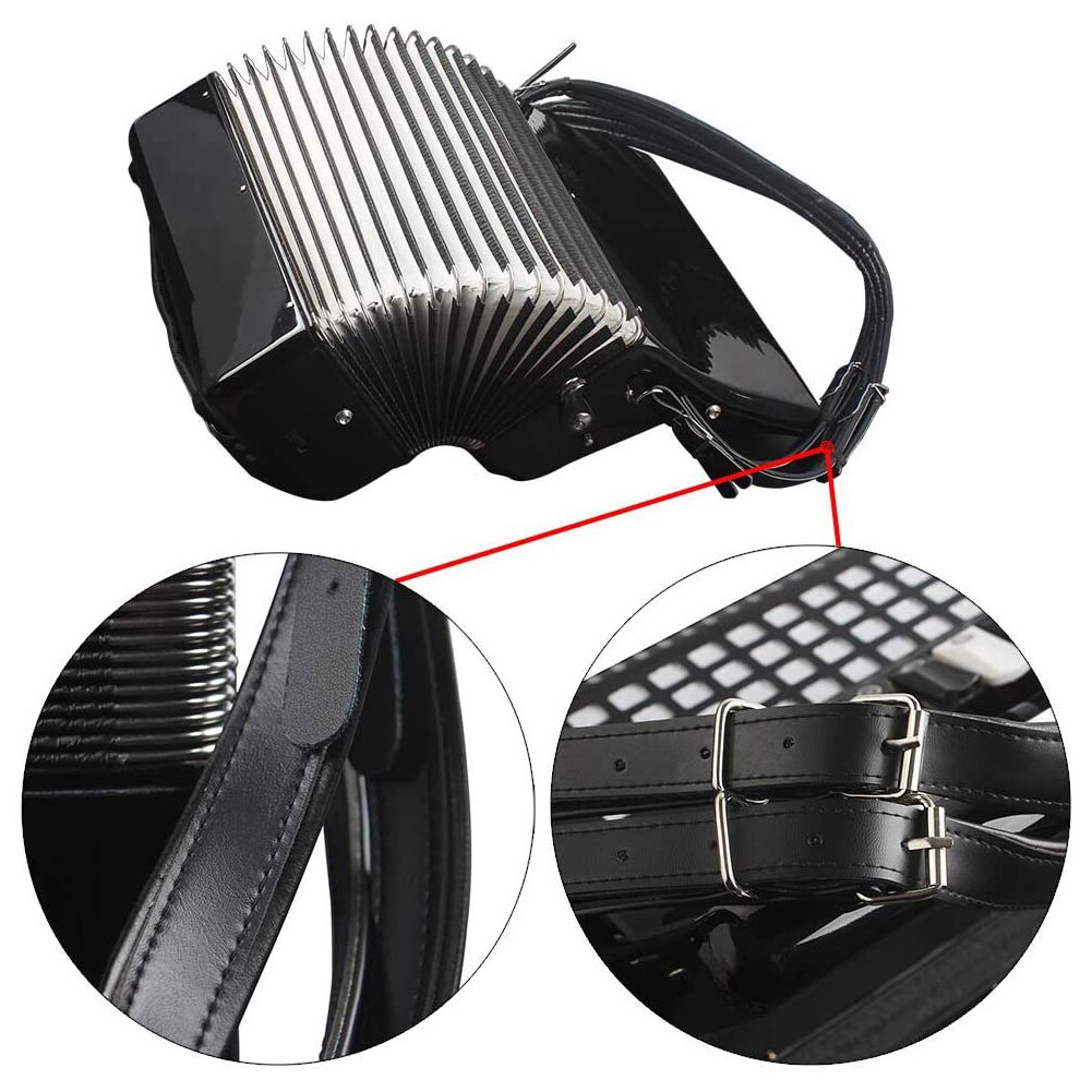 2PCS Accordion Straps Leather Bass PU Adjustable Universal Shoulder Straps Belt Synthetic Leather Accordion Shoulder Straps Belt