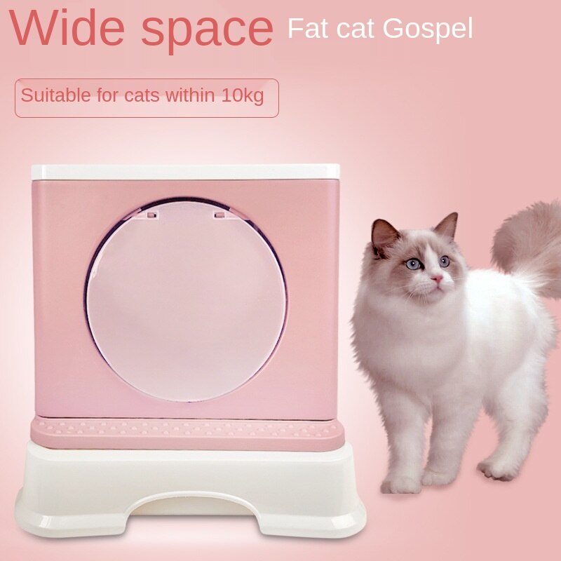 VOW Enclosed Cat Sand Basin In Drawer Cat Litter Box Type Cat Toilet Supplies Folding Splash Large Cat Feces Basin