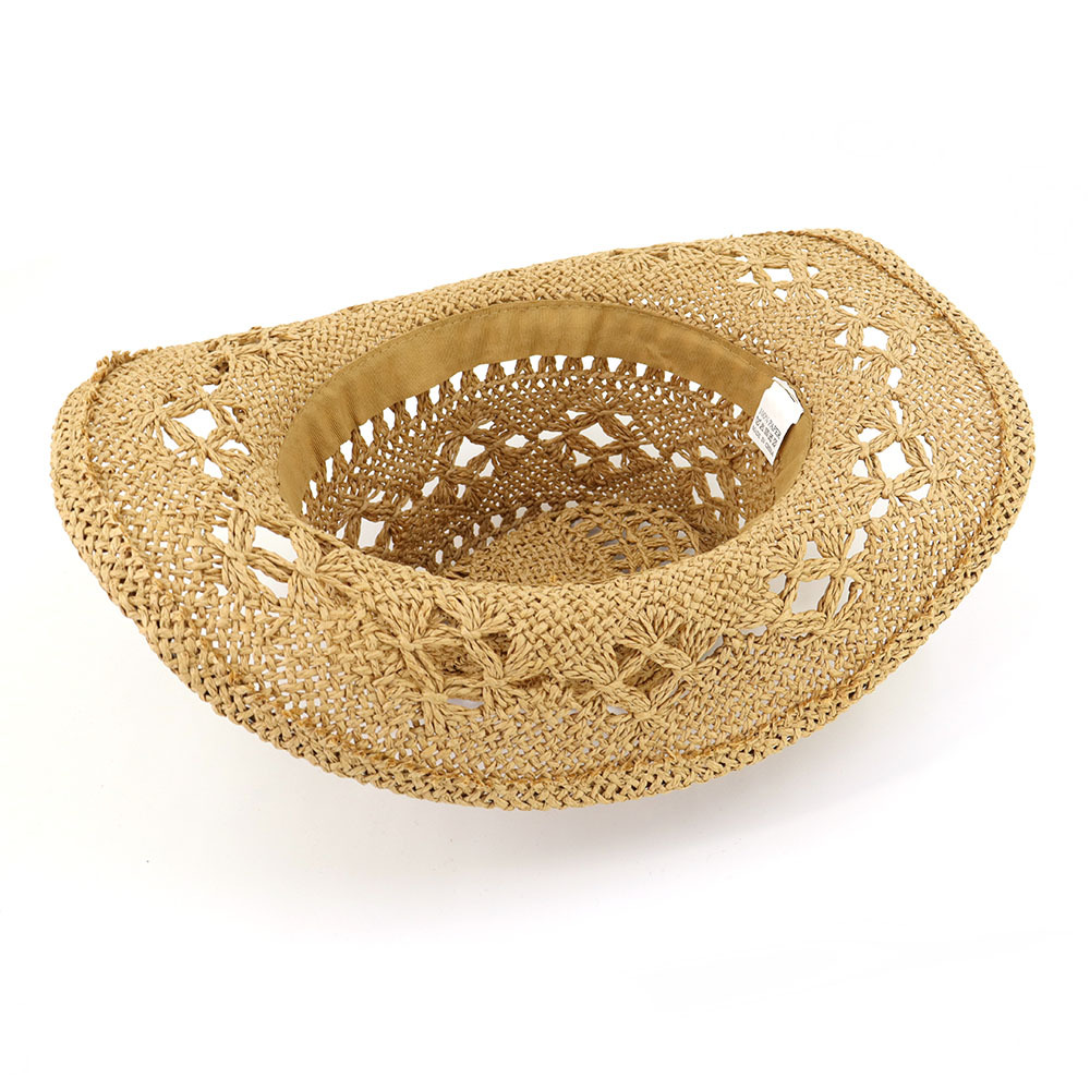 Western Cowboy Strohoed voor Dames Heren Handgeweven Brede Rand Ademend Outdoor Strand Zonbescherming Hoed Sombrero Vaquero