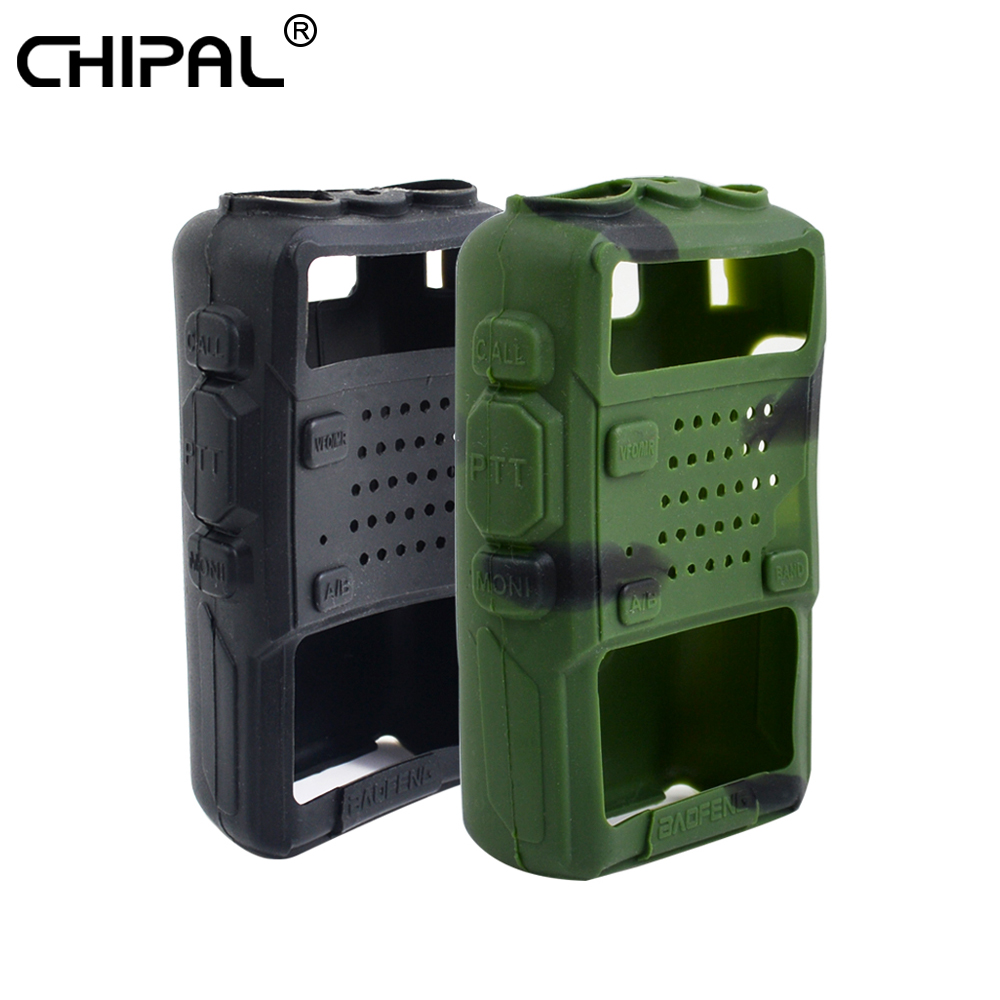 Chipal Soft Case Holster Siliconen Handheld Cover Shell Voor Baofeng Twee Manier Mobiele Radio UV5R 5RA 5RB 5RC 5RD Tyt THF8